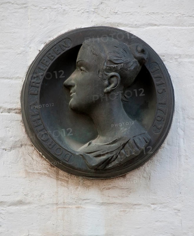 Place of work of the first female doctor DOROTHEA ERXLEBEN, 1715-1762, portrait medallion