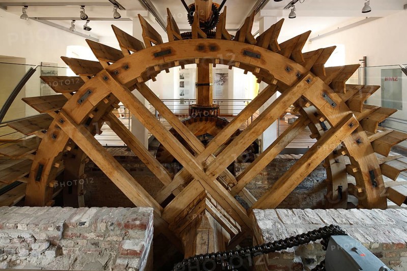 Founded in 1783 by Johann Gottfried Brügelmann, the first textile factory on the European mainland. Reconstructed waterwheel
