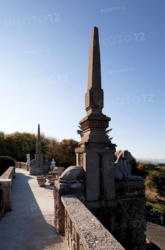 Main construction period 1907-1915 by Bernhard Sehring, eastern obelisk on the viewing terrace