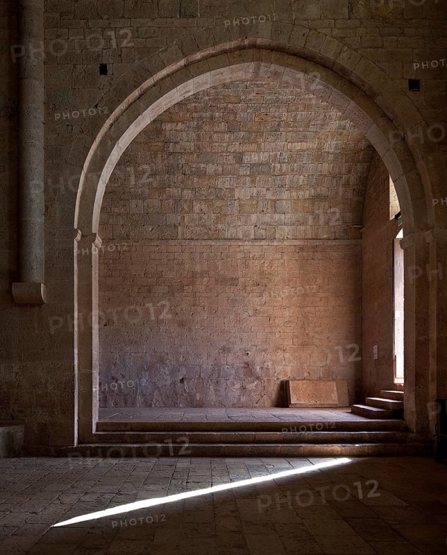 Cistercian monastery founded in 1146, church, view from the nave to the south into the west bay of the south aisle, on the right monk's gate, St., Sankt, Saint