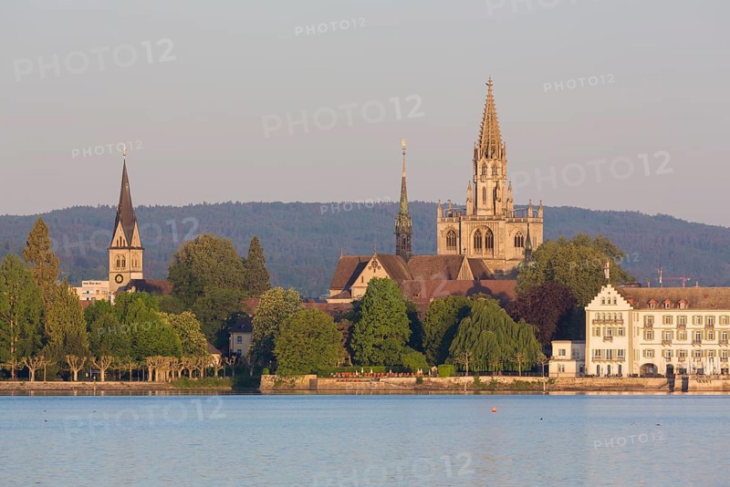 Constance, cathedral, view over Lake Constance, St Stephen's on the left