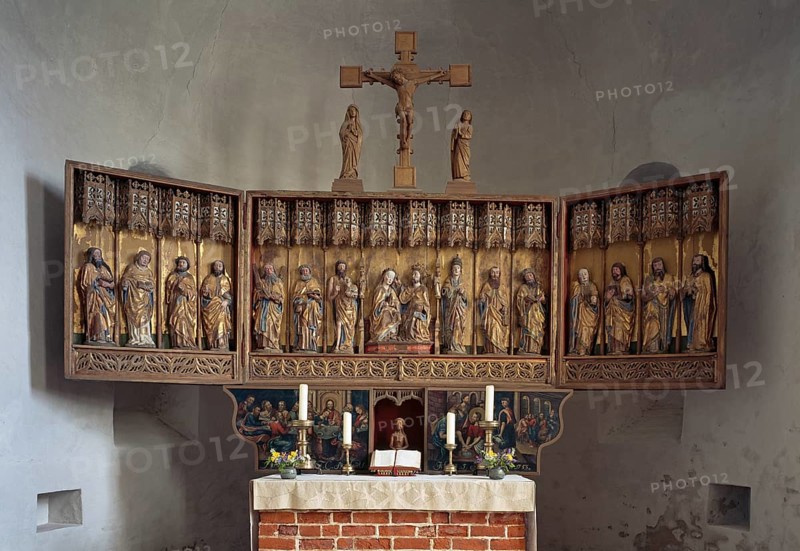 Winged altar 15th century open, St., Sankt, Saint