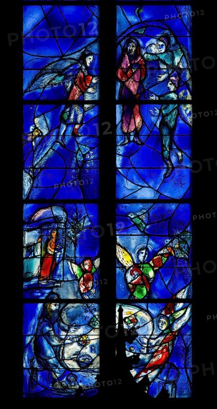 Window by Marc Chagall in the choir, created from 1978, St., Sankt, Saint