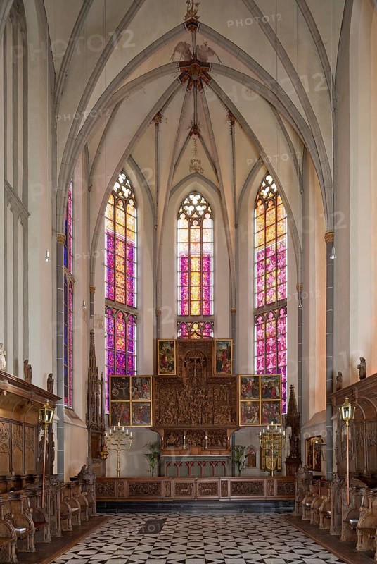 Choir with the windows by Karl-Martin Hartmann, St., Sankt, Saint