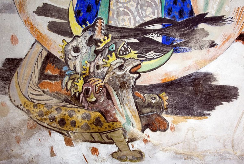Frescoes by Peter Hecker, Demons, St., Saint, Saint