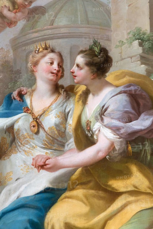 Wall painting by Stefano Torelli: Allegorical figures of the virtues of the councillors