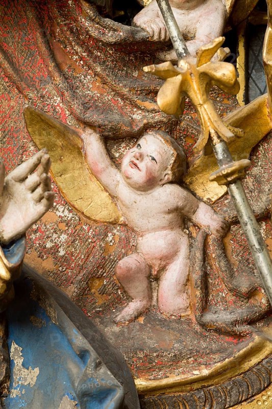 Altar of the Virgin Mary (rosary altar) from the Heilig-Geist-Hospital, Lübeck or Hildesheim around 1525, putti, St., Sankt, Saint
