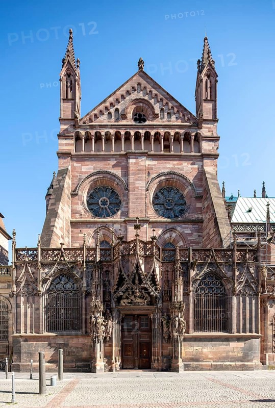 Strasbourg Cathedral, Cathédrale Notre-Dame de Strasbourg, northern transept arm and late Gothic Laurentius portal