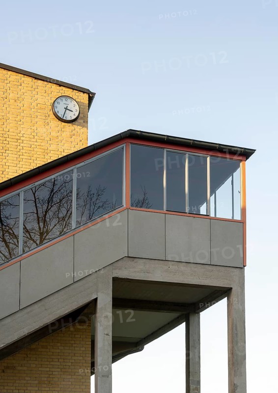 Bernau, federal school of the General German Trade Union Federation, built 1928-1930 by Hannes Meyer and Hans Wittwer. Sports hall with outside staircase