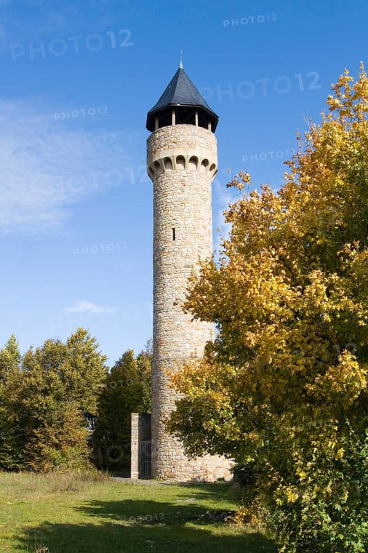 Germany, Rhineland-Palatinate, The Wartberg Tower outside Alzey in the Rhine-Hesse region region in the state of Rhineland-Palatinate, round tower, observation tower, Europe