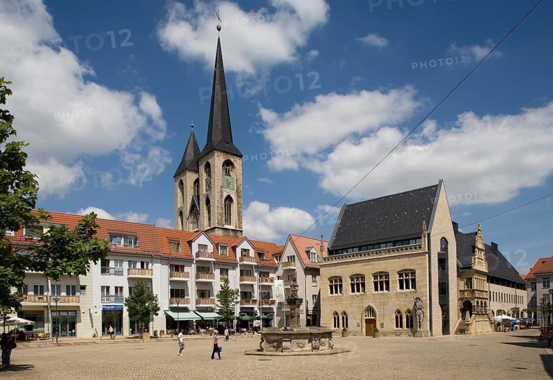 Wooden market with Martini church and reconstructed town hall, St., Sankt, Saint
