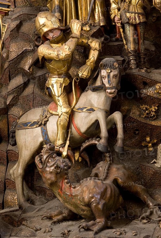 St George's Altar, Master Arnt of Kalkar (Arnt of Zwolle 1484), George's battle with the dragon, St, Saint, Saint
