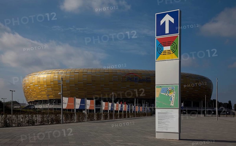 Football stadium built in 2011 by architects RKW Rhode Kellermann Wawrowsky for the 2012 European Championships (EURO 2012)