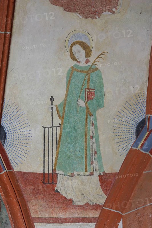 South aisle, frescoes in the west bay, St Laurentius Church St, Church of St, St, St, Saint