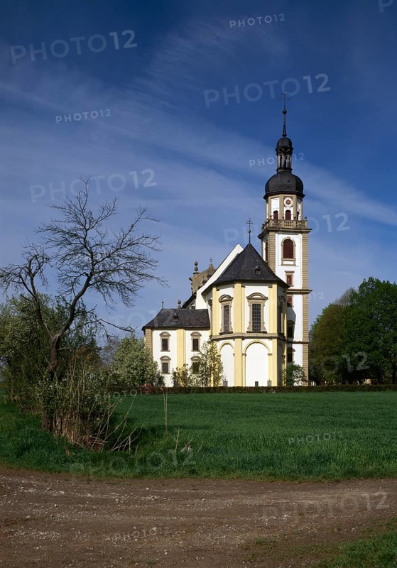Fährbrück, Pilgrimage Church of the Assumption of the Virgin Mary and St Gregory the Great. The pilgrimage church from 1694 from the east, St, Saint, Saint