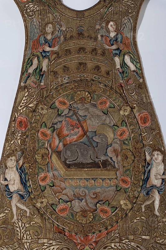 Kaseldetail, 1756, Goldsmithing and textile art from the 16th to the 20th century, St., Sankt, Saint