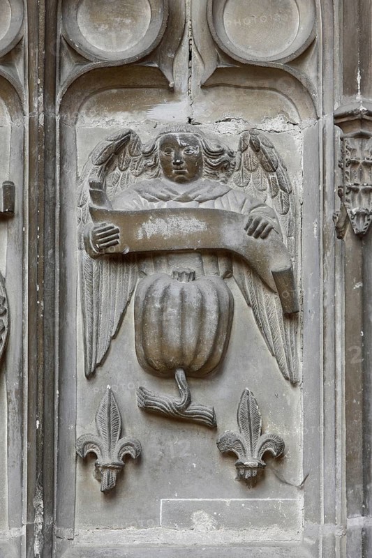 Prince Arthur's Chantry, Angel with pumpkin on the outside, St., Saint, Saint