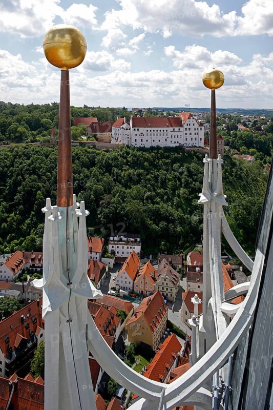 Tower, lower pinnacle, view of Trausnitz Castle, St., Sankt, Saint