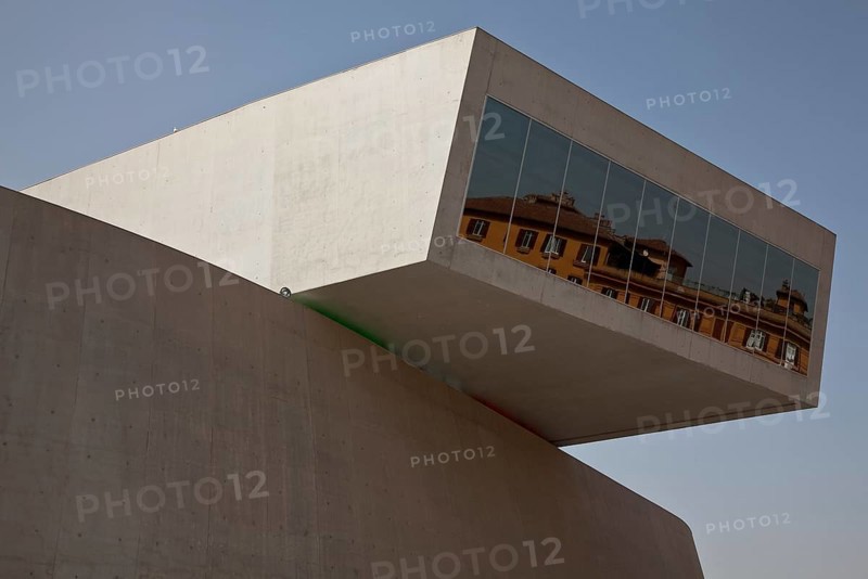 Museo nazionale delle arti del XXI secolo, completed in 2010 by Zaha Hadid, detail of the southeastern view