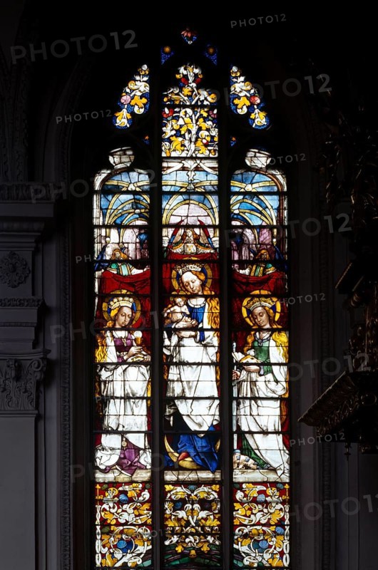 Landsberg am Lech, parish church of the Assumption of the Virgin Mary, stained glass window from around 1500