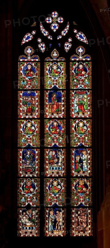 Strasbourg Cathedral, Cathédrale Notre-Dame de Strasbourg, window of the Laurentius Chapel