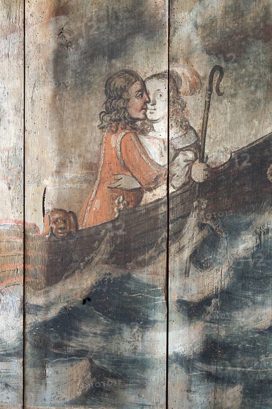 Ceiling painting of a 17th century love story as a comic strip, St., Sankt, Saint