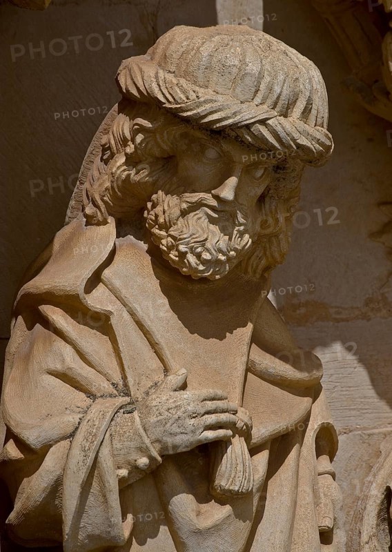Christusritterburg, monastery church south portal, tympanum, St., Sankt, Saint