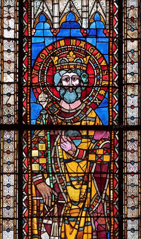 Strasbourg Cathedral, Cath?drale Notre-Dame de Strasbourg, north aisle, 4th window from the west, Emperor and Kings of the Holy Roman Empire of the German Nation, Charlemagne