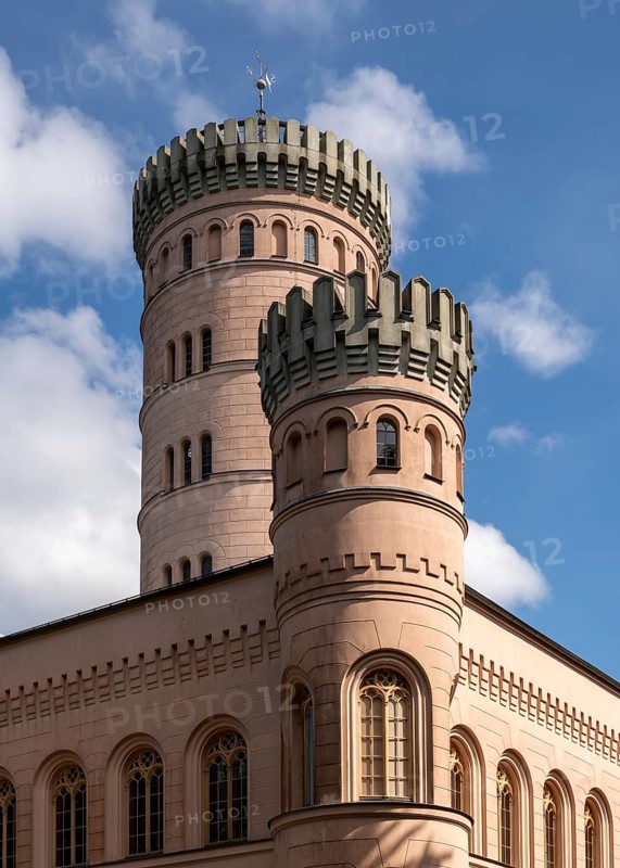 Binz on Rügen, Granitz hunting lodge, built between 1837 and 1846 by Johann Gottfried Steinmeyer on behalf of Prince Wilhelm Malte I zu Putbus, view from the west