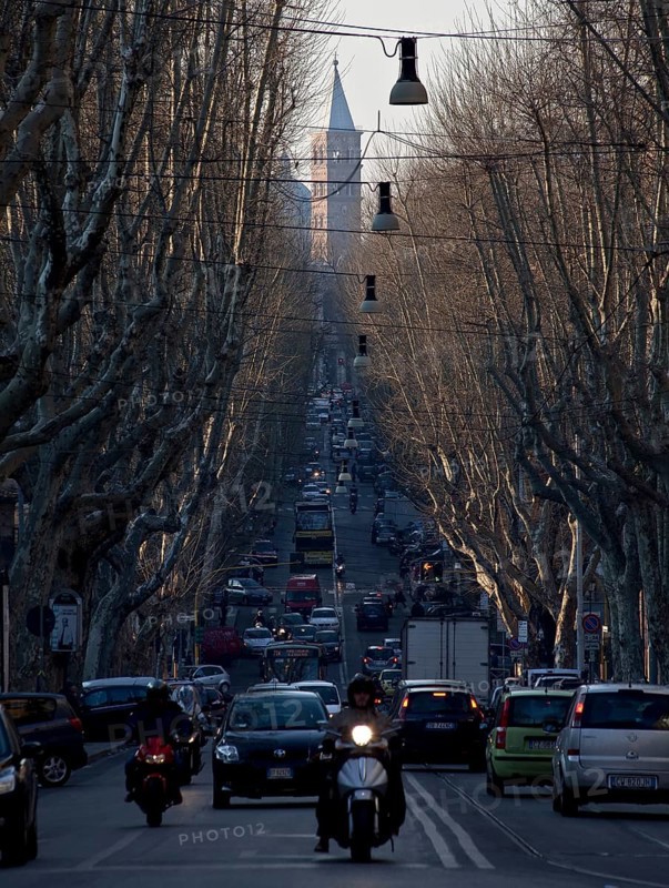 View to the north towards the tower of Santa Maria Maggiore, St., Saint, Saint