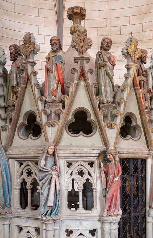 Constance, Minster, Holy Sepulchre in the Mauritius Rotunda, detail of the Annunciation, 12 apostles above