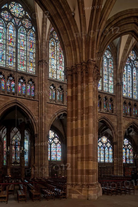 Strasbourg Cathedral, Cath?drale Notre-Dame de Strasbourg, view from the northern aisle