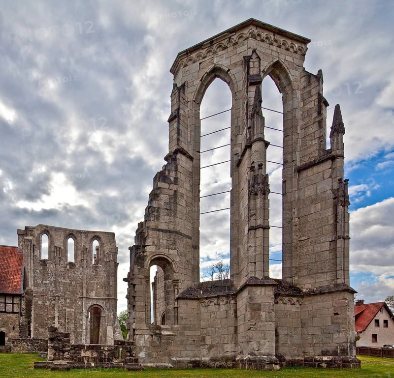 Walkenried Ruin of the monastery church Choir head from south-east left Remains of the south transept, St., Sankt, Saint