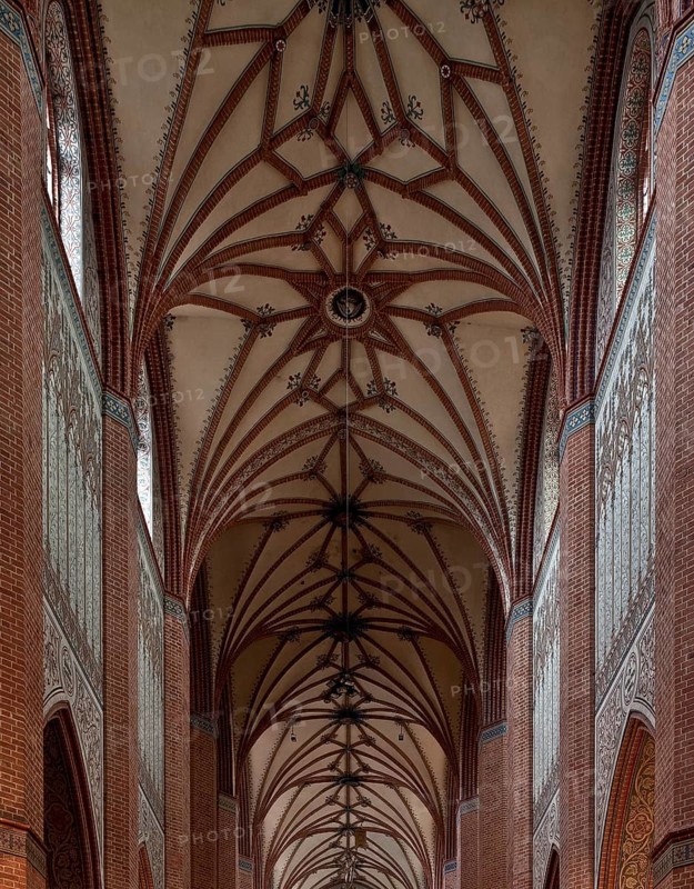 Former Cistercian church, central nave vaulting Oblique view to the east, St., Sankt, Saint