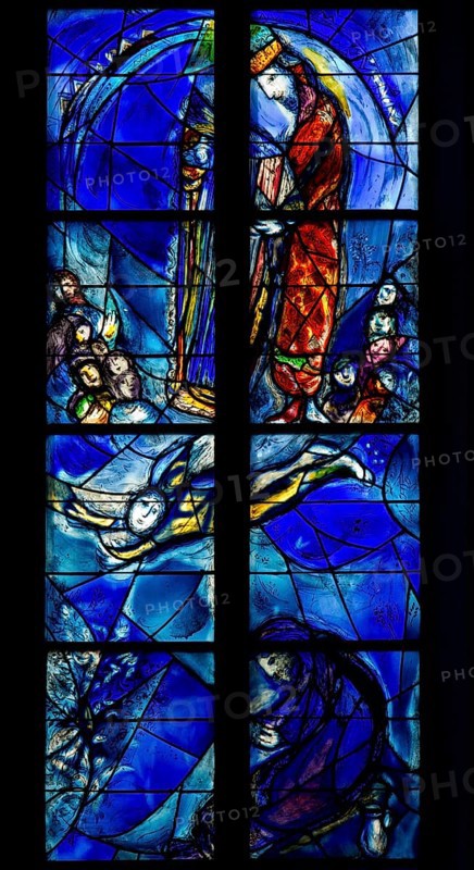Window by Marc Chagall in the choir, created from 1978, St., Sankt, Saint