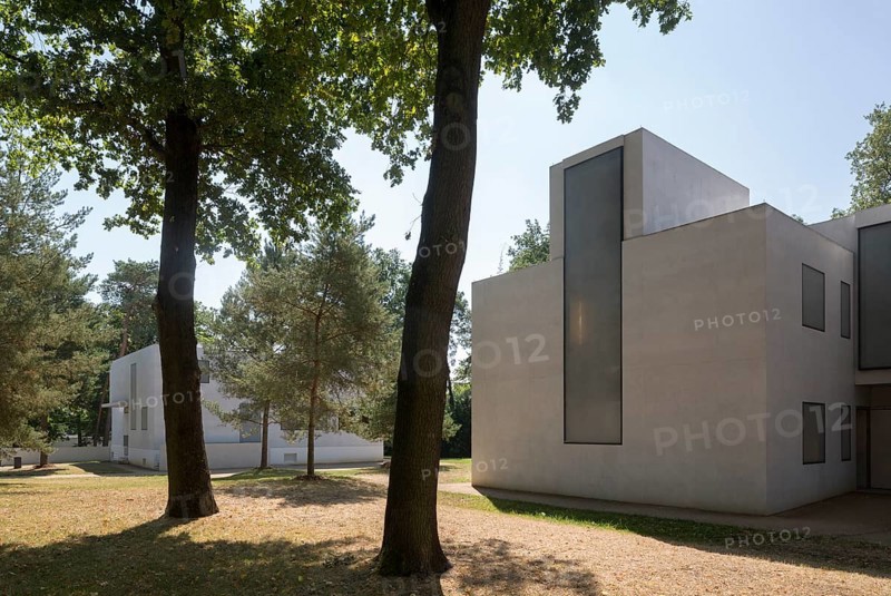 Dessau, Bauhaus Master Houses, Moholy-Nagy Master House and Gropius House, north side, modern reinterpretation by the Berlin architects Bruno-Fioretti-Marquez
