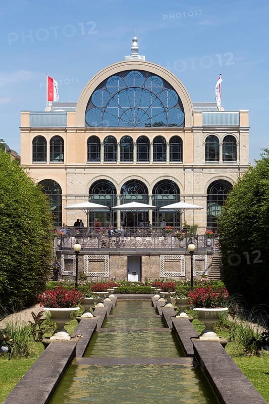 Side view of the festival centre with cascade