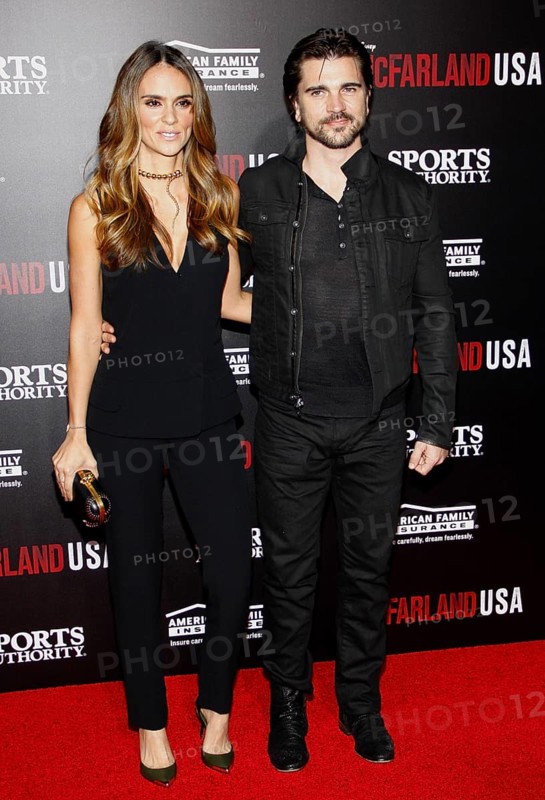 Juanes and Karen Martinez at the Los Angeles premiere of 'McFarland, USA' held at the El Capitan Theater in Hollywood on February 9, 2015, Hollywood, California, USA, North America