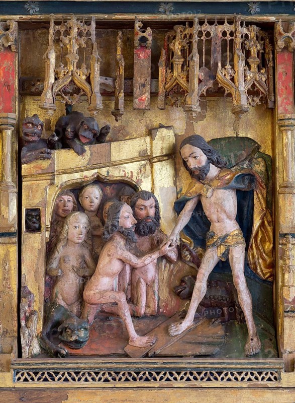 Passion altar from St Jürgen's Chapel, carving: Lübeck 3rd quarter 15th century, Jesus in Limbo, St, Sankt, Saint