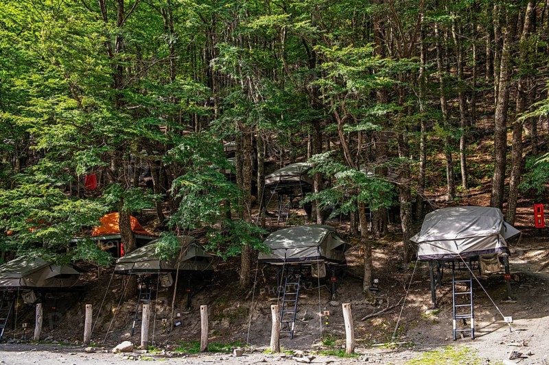 Campsite at Rifugio Chileno, Torres del Paine National Park, Patagonia, Chile, South America