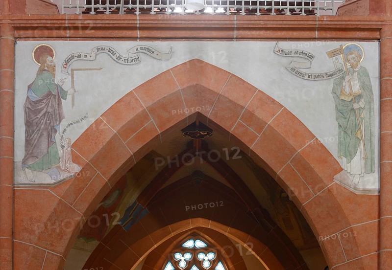 Nave arcades, paintings of the 12 apostles Church of St., Church of St., St., St., Saint