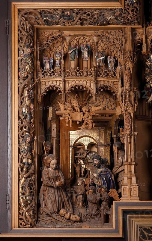 Marian altar in the high choir, 1510/1515 by Henrik Douvermann and Jakob Dericks, Nativity of Christ, St., Saint, Saint
