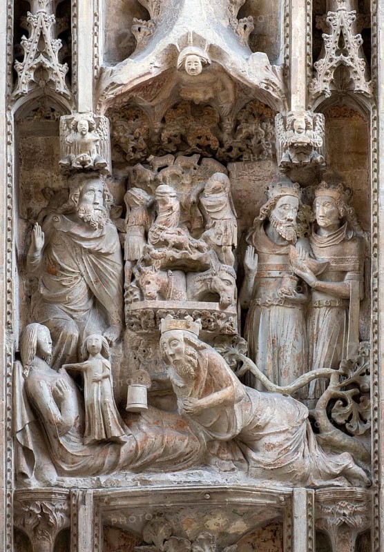 Christchurch Priory, altar wall, Adoration of the Magi