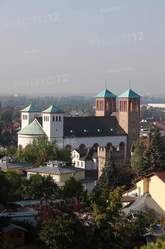 Built in 1830 by Georg Moller, rebuilt 1949-1953, View from the Kirchberg, Morning, St., Sankt, Saint