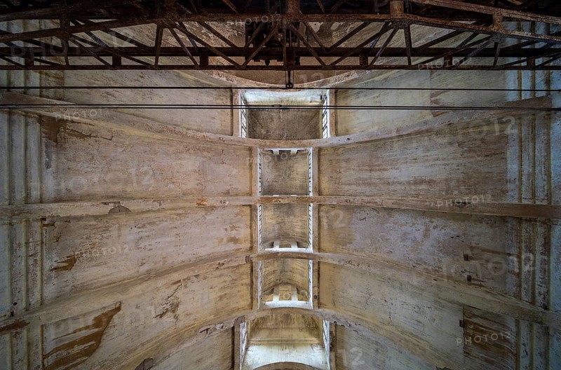 Krefeld, old wastewater treatment plant, old sewage treatment plant, interior, built in 1910 by Georg Bruggaier, view into the concrete vault