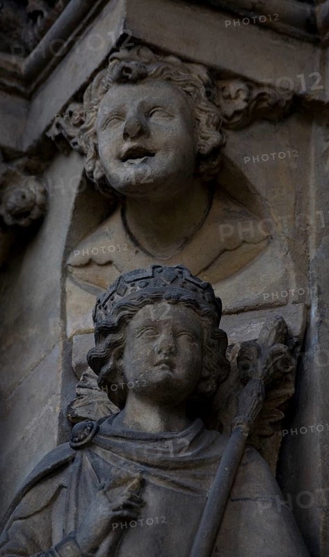 Freiberg/Saxony Cathedral Golden Gate 1225-30 left vault King Solomon above boy's head, St., St., Saint