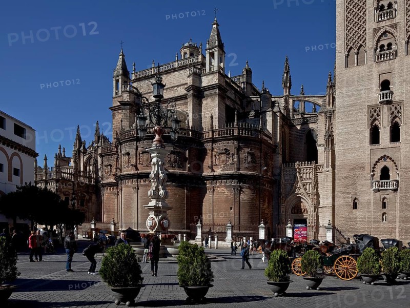 Seville, Cathedral. View from north-east right truncated tower GIRALDA Seville, Cathedral Seville, Cathedral, St., Saint, Saint