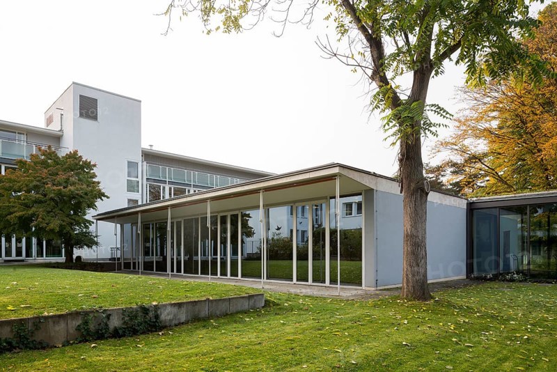 Former State Representation of Bavaria to the Federal Government, now the headquarters of the German Foundation for Monument Protection, built in 1955 by Sep Ruf, pavilion in the garden