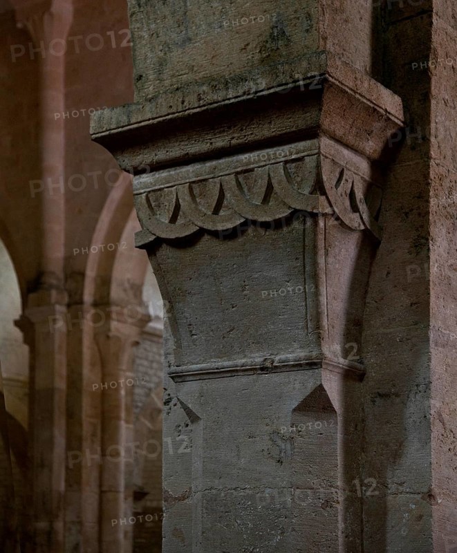 Fontenay Abbey Church Pilaster capital built 1139-47 Pilaster capital in the north aisle, St., Saint, Saint