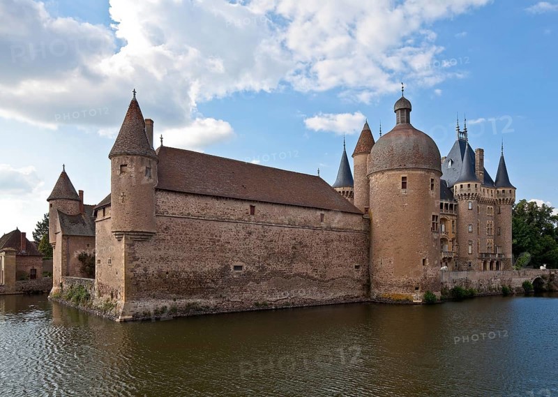 La Clayette Burgundy moated castle present appearance from 1380 partly remodelled in the 19th century View from south-southwest